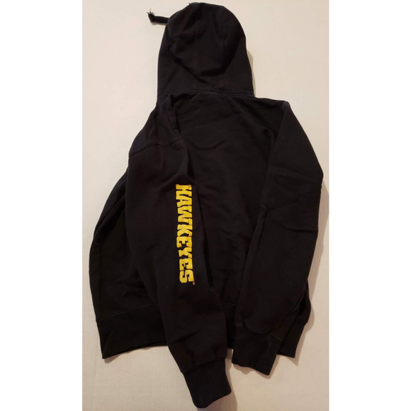 Iowa Hawkeyes Black Pull Over Pocketed Hoodie Sideline Apparel Size Small - Picture 3 of 11